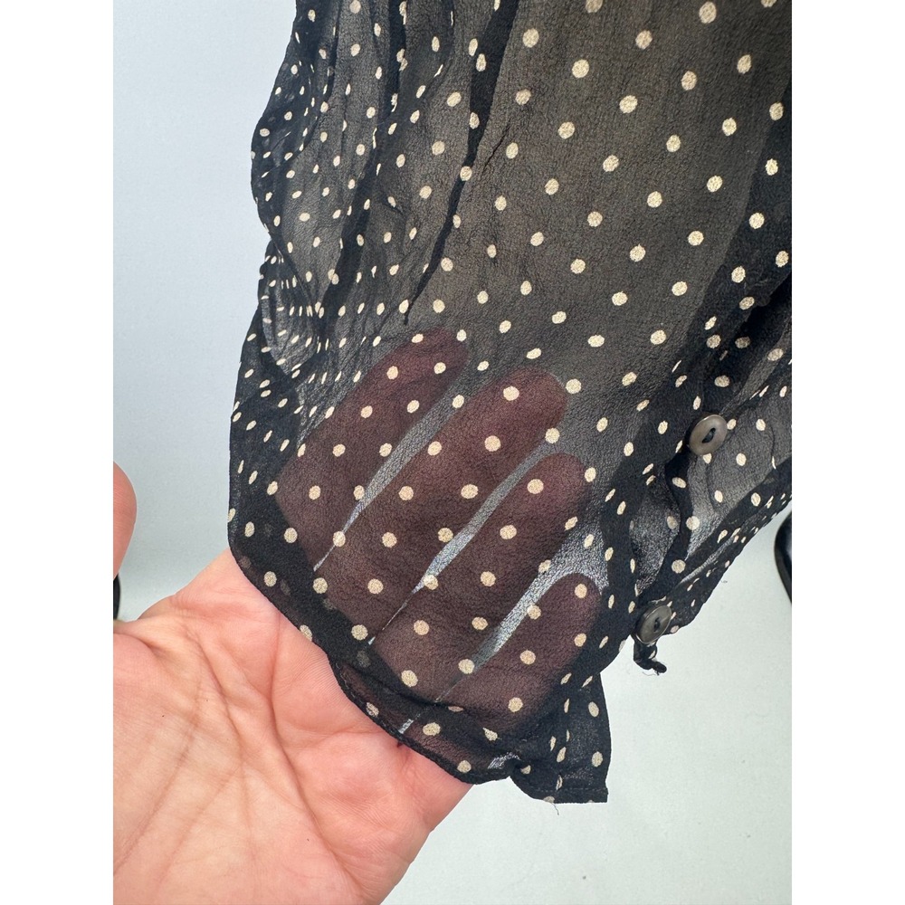 VTG Laundry Shelli Segal Silk Lace Polka Dot Sheer Top Small Coquette Rockabilly - Picture 7 of 16